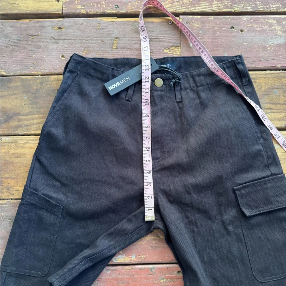 Fashion Nova Men’s Black Cargo Jean Shorts with Utility Pockets New